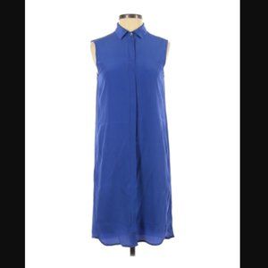 Blue Silk J.Crew Collared Work Dress